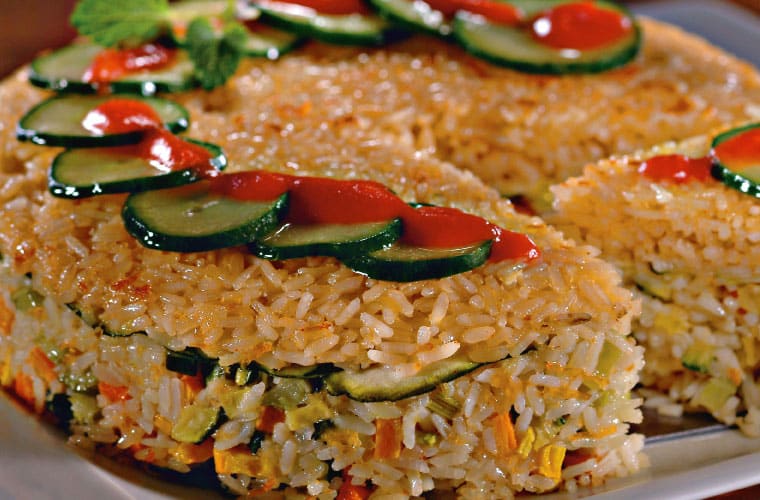 Molde de arroz con calabacín
