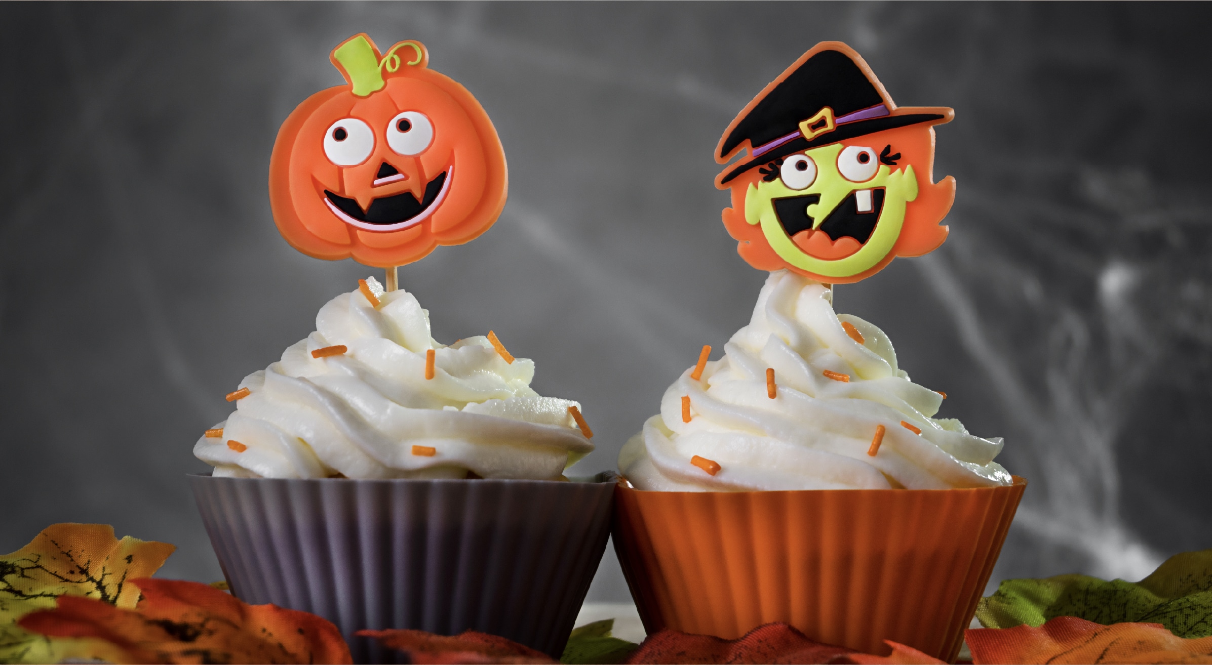 Cupcakes de Calabaza con Decoración de Arañas