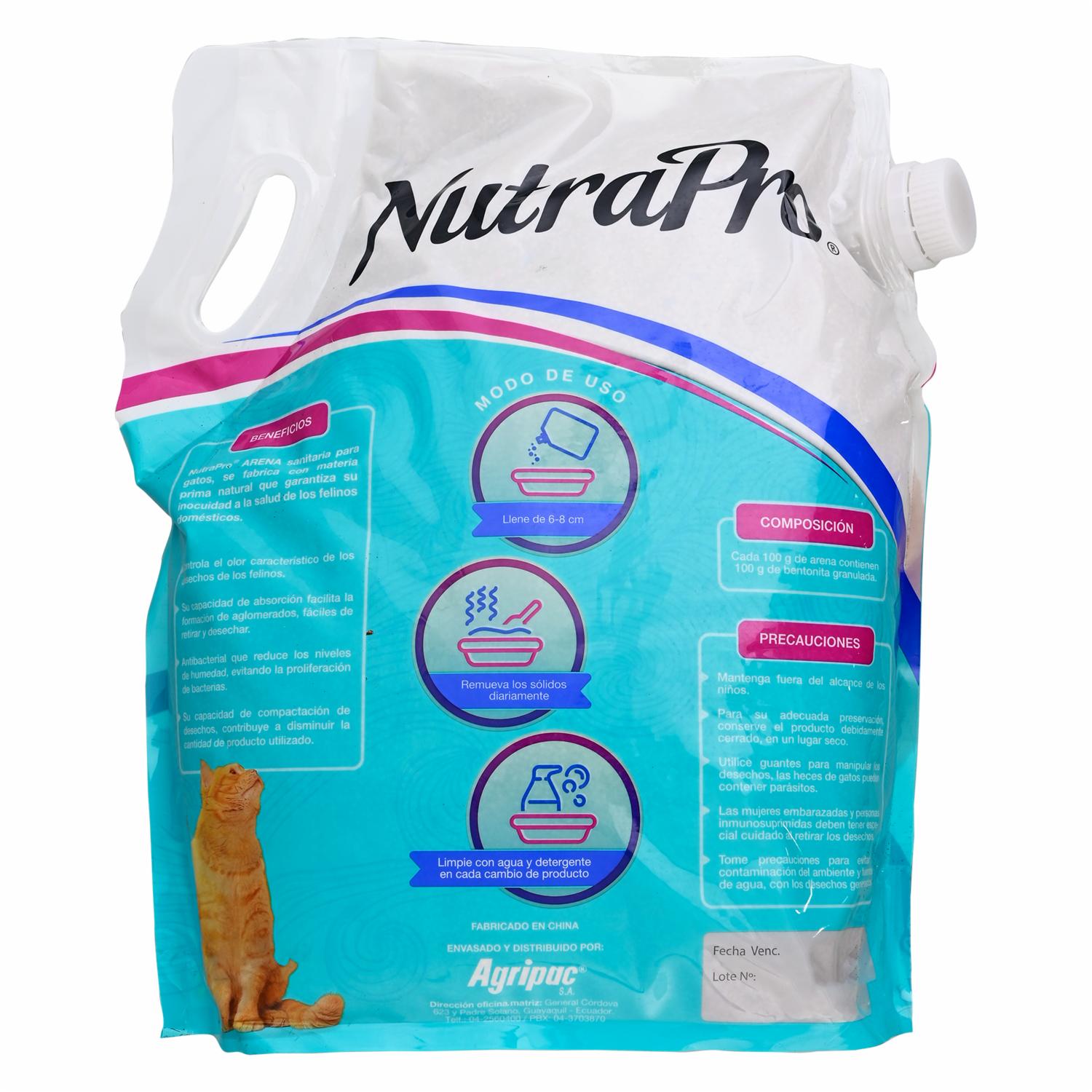 Arena Para Gatos Sanitaria Con Aroma A Lavanda NUTRAPRO 10 Kg - Imagen 3