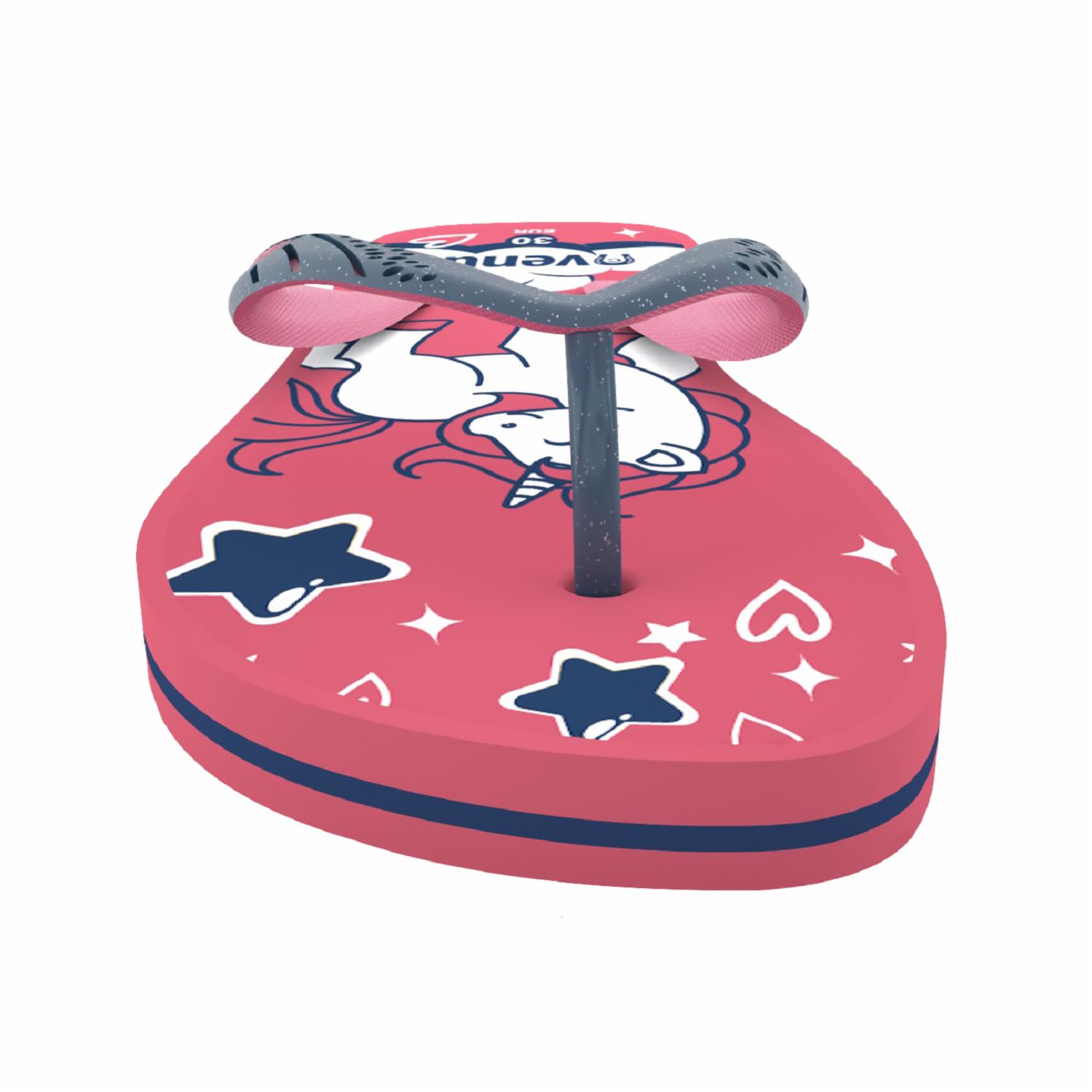 Zapatilla De Niña Con Tiras Diseño Unicornio Algodón De Azúcar Rosado Con Azul VENUS - Imagen 3