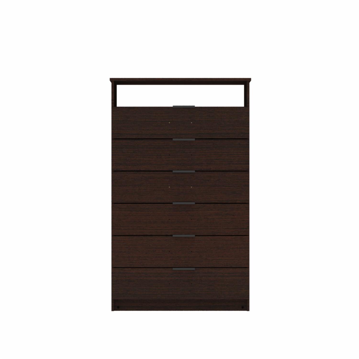 Semanero Hefestos Wengué 6 Cajones 1 Repisa MUEBLE FÁCIL