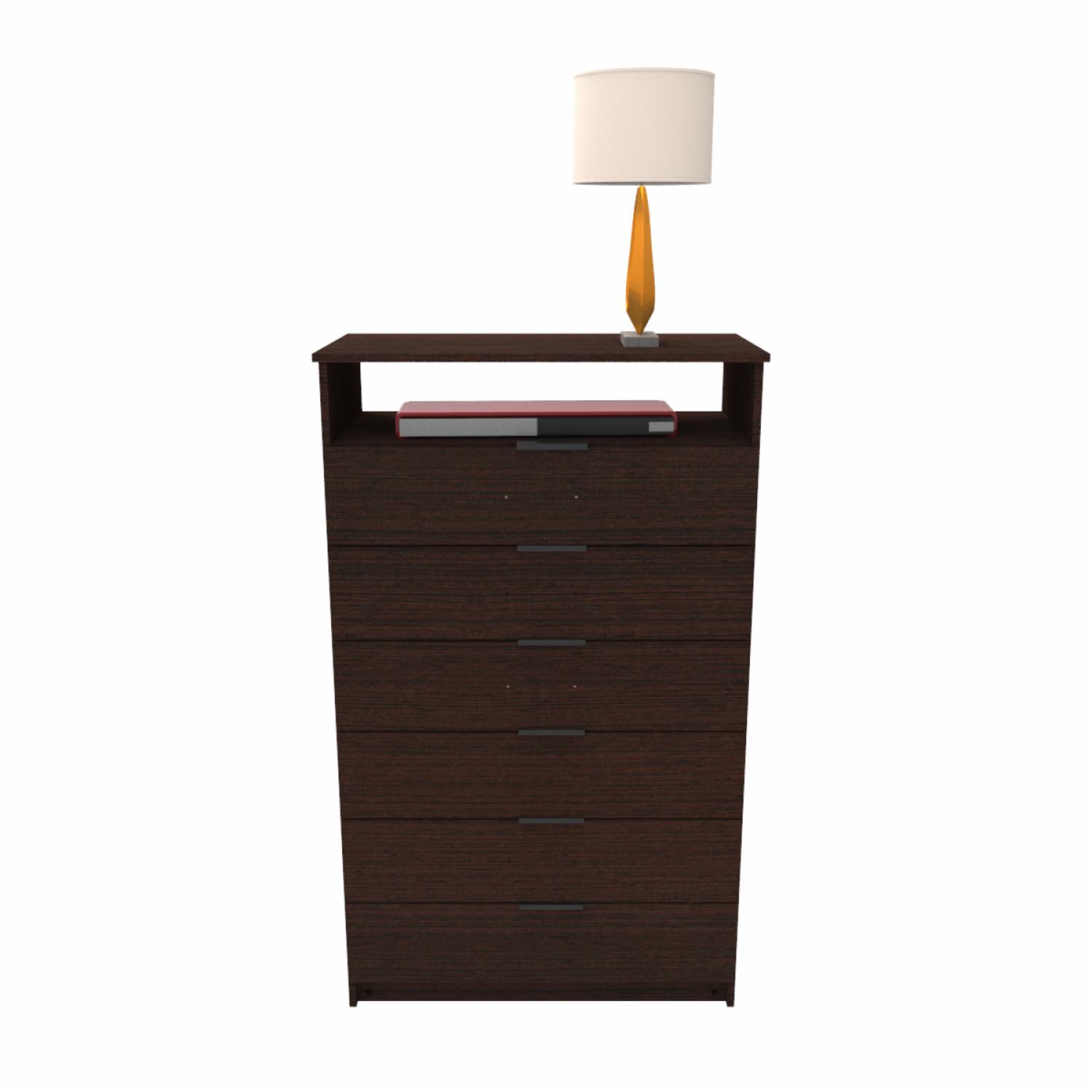 Semanero Hefestos Wengué 6 Cajones 1 Repisa MUEBLE FÁCIL - Imagen 4