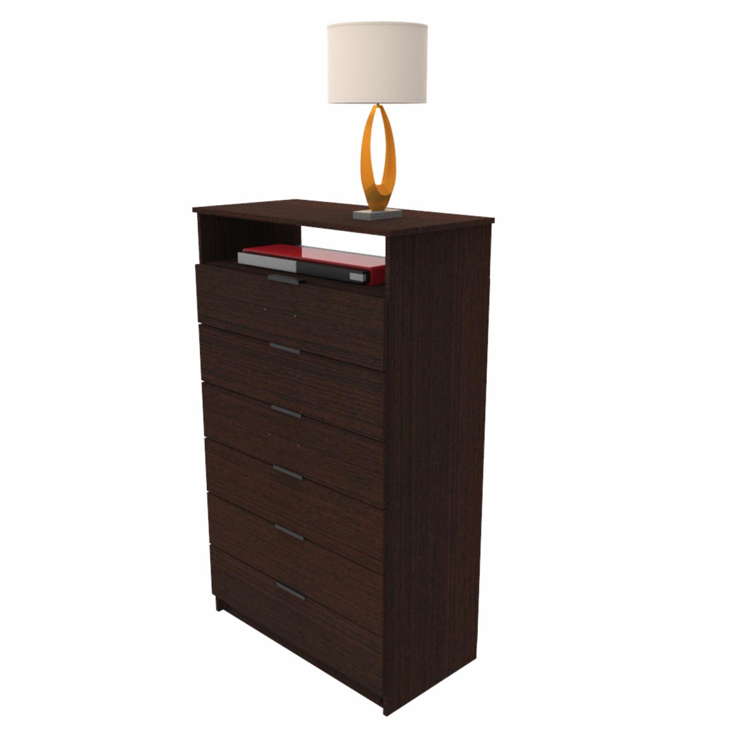 Semanero Hefestos Wengué 6 Cajones 1 Repisa MUEBLE FÁCIL - Imagen 6