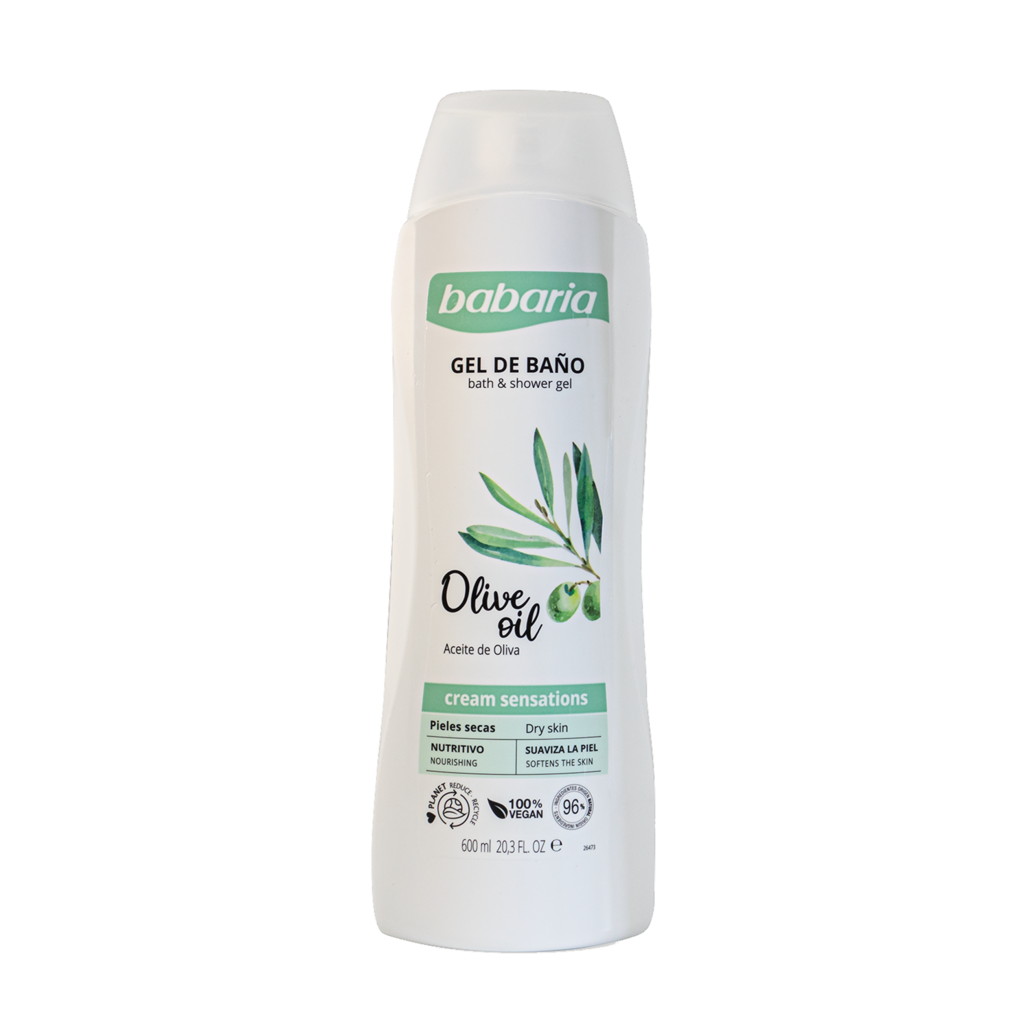 Gel De Ducha Con Aceite De Oliva Cream Sensations BABARIA 600 Ml
