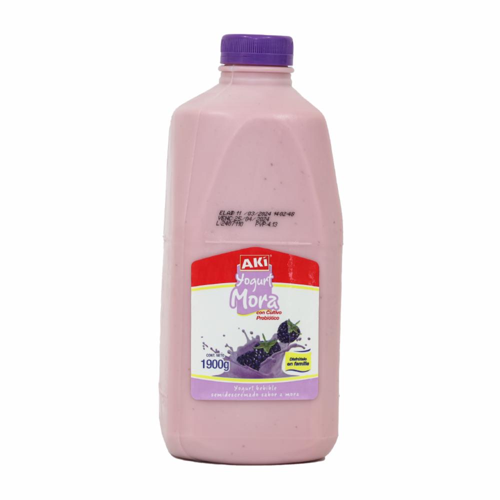 Yogurt Semidescremado Bebible Sabor A Mora AKÍ 1900 G