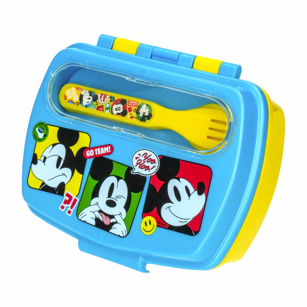 Porta Lunch Con Cubiertos Diseño Mickey DISNEY 3 Piezas