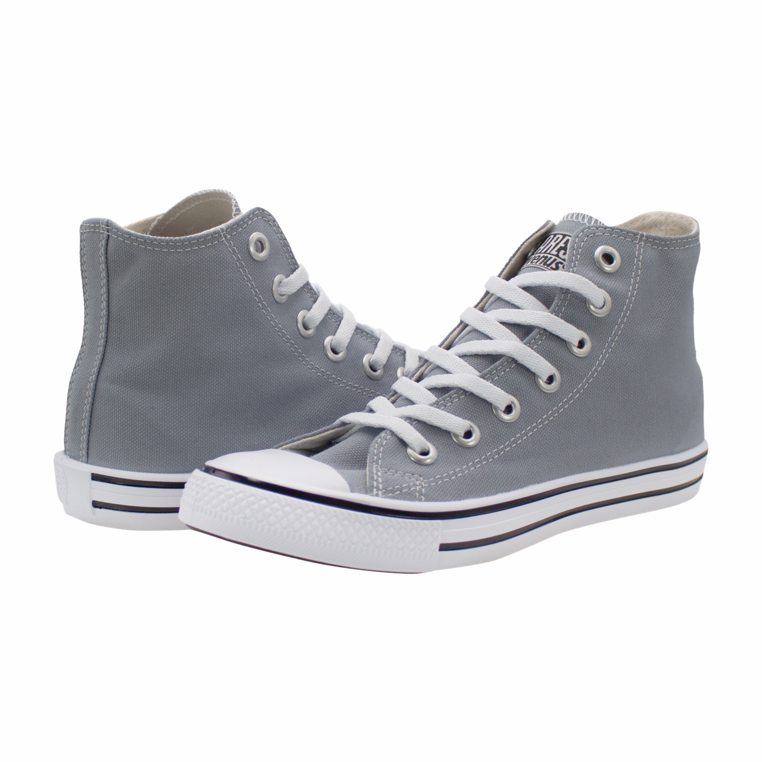 Zapato De Lona Ares Tobillo Alto Gris Y Blanco VENUS