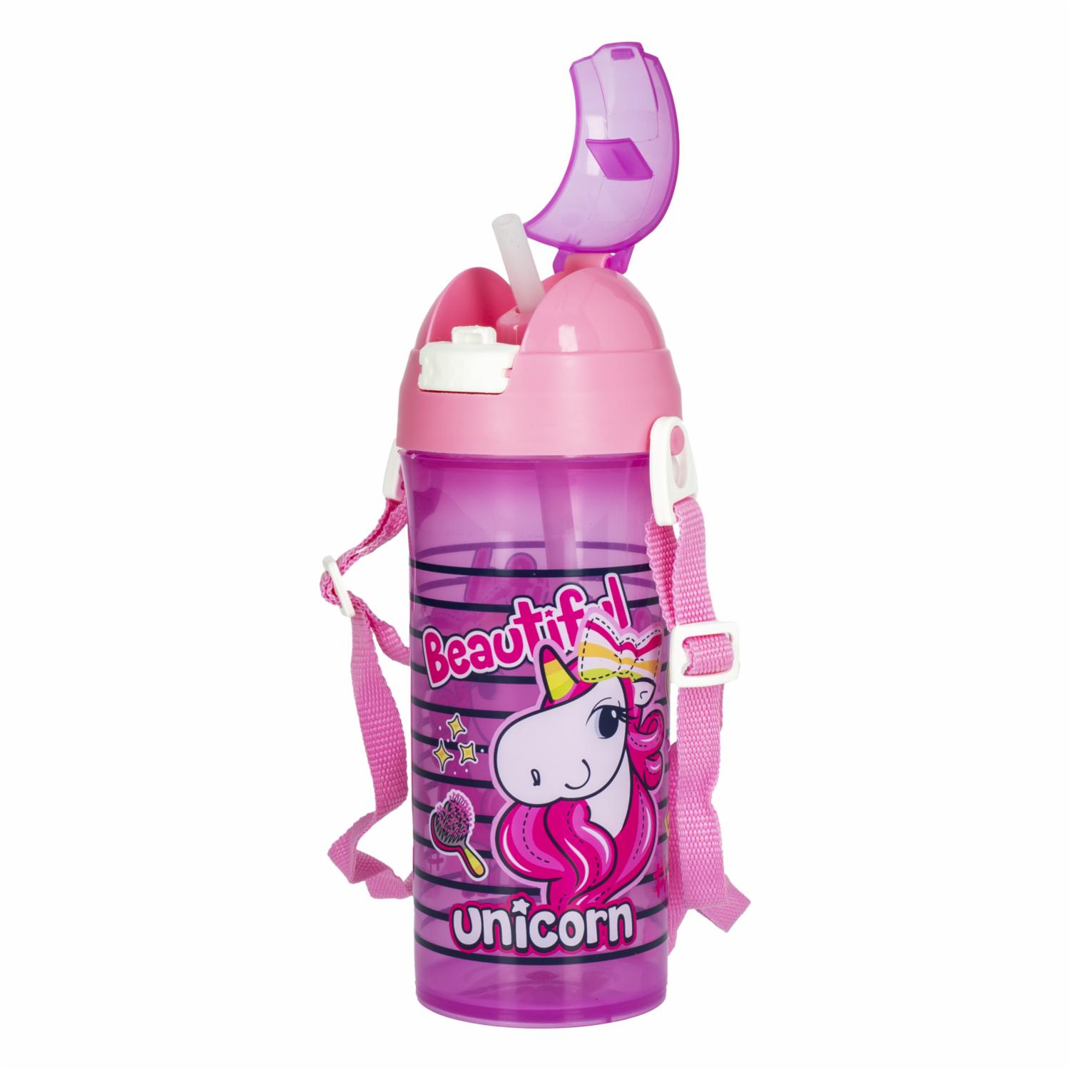 Botilito Escolar Con Sorbete Unicornio Rosado HEREVIN 610 Ml - Imagen 3