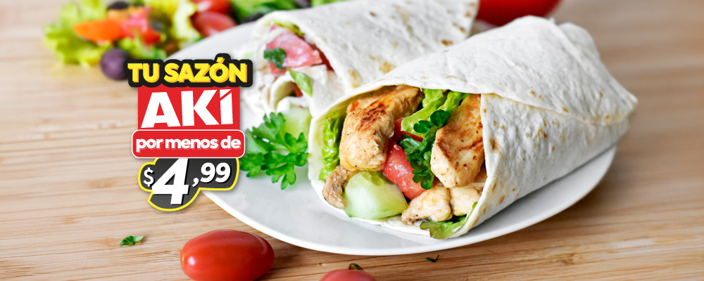 Wraps de pollo con vegetales