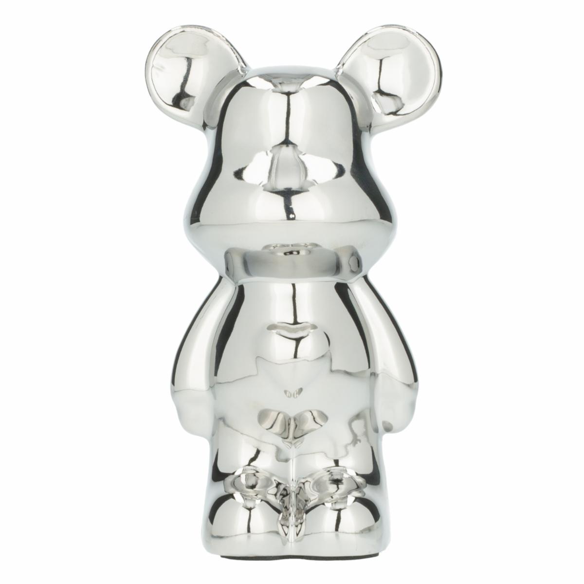 Figura Decorativa Oso Pop Art Plateado Mediano KOOME 1 Pieza - Imagen 3