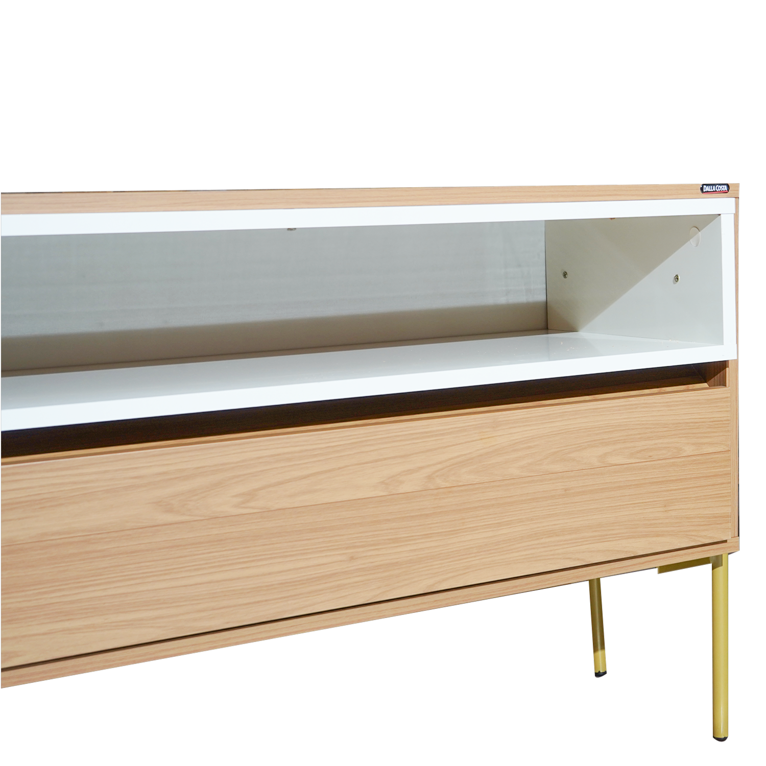 Rack De Tv Con 3 Cajones Modelo R425 Jw Freijo Y Blanco DALLA COSTA Mdf - Imagen 3
