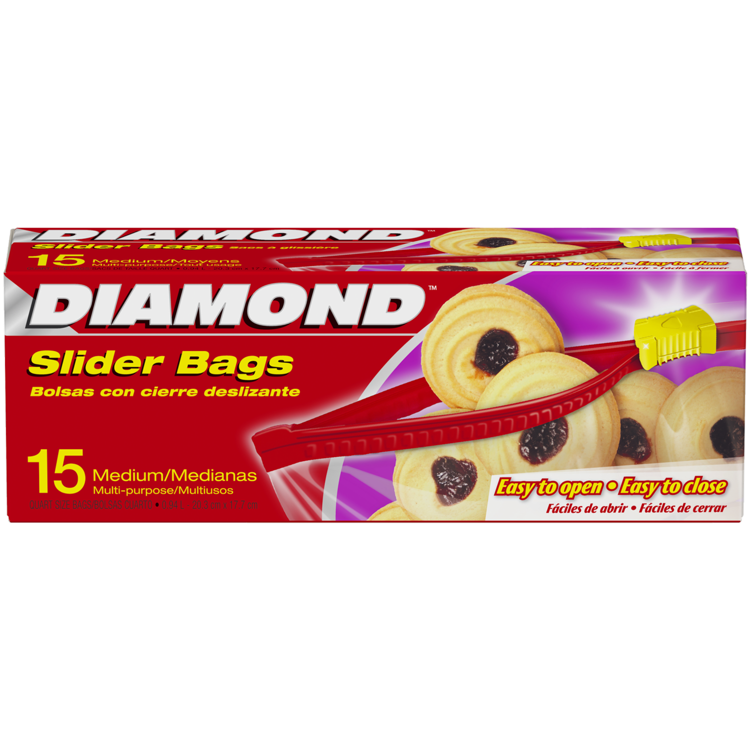 Fundas Abre Fácil Medianas 20 X 17 Cm DIAMOND 15 Unidades