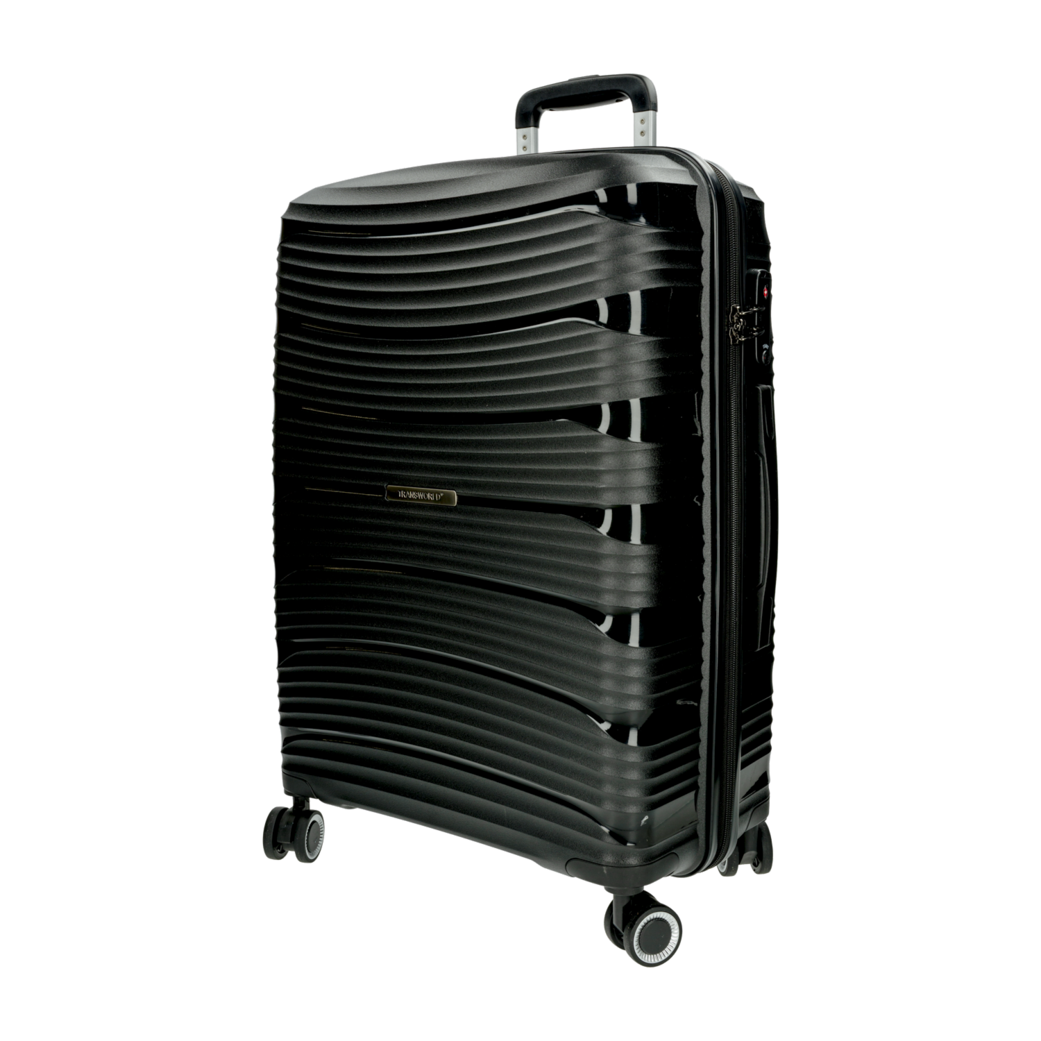 Maleta De Viaje Trolley Negra TRANSWORLD 60.96 CM