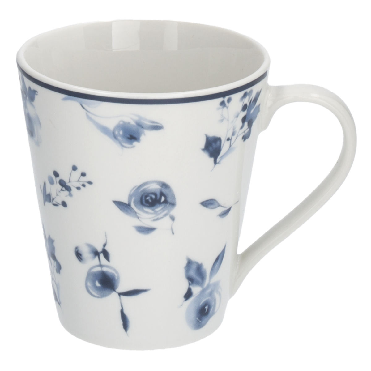 Vajilla Blanca Con Flores Azules FREE HOME 16 Piezas