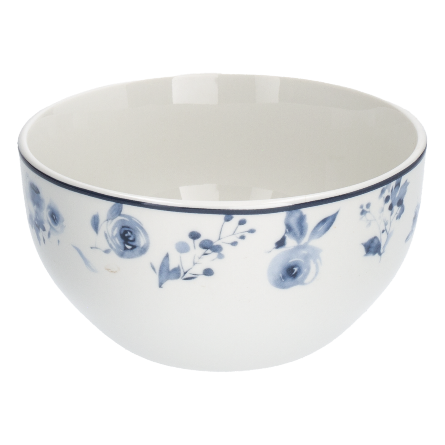 Vajilla Blanca Con Flores Azules FREE HOME 16 Piezas
