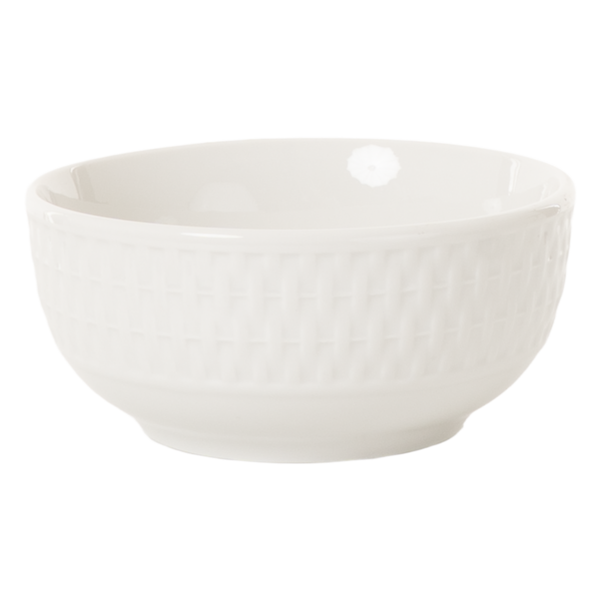 Vajilla Blanca Con Orilla Relieve Tejido FREE HOME 16 Piezas