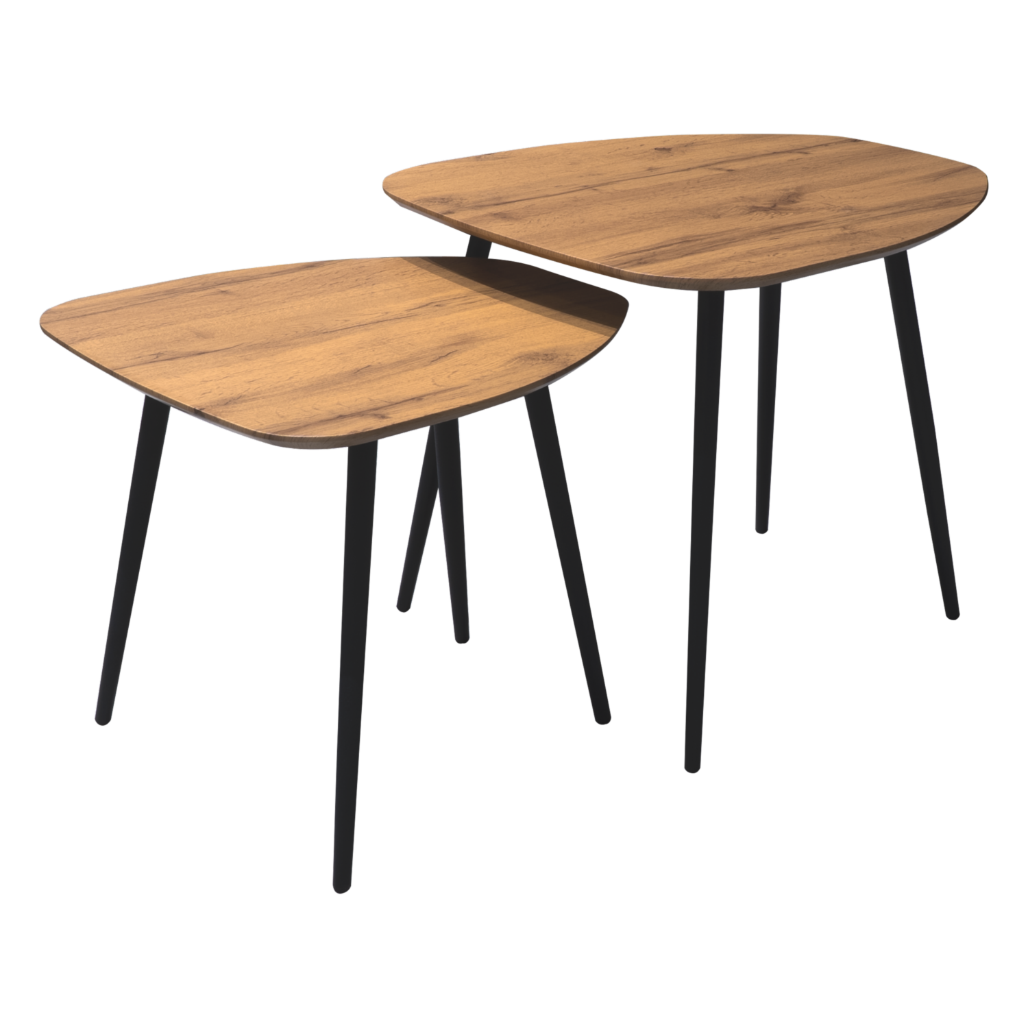 Juego De Mesas De Centro Forma Esp.En Escala Amaderado Claro XIAMEN GLORY LILY FURNITURE Madera Y Metal