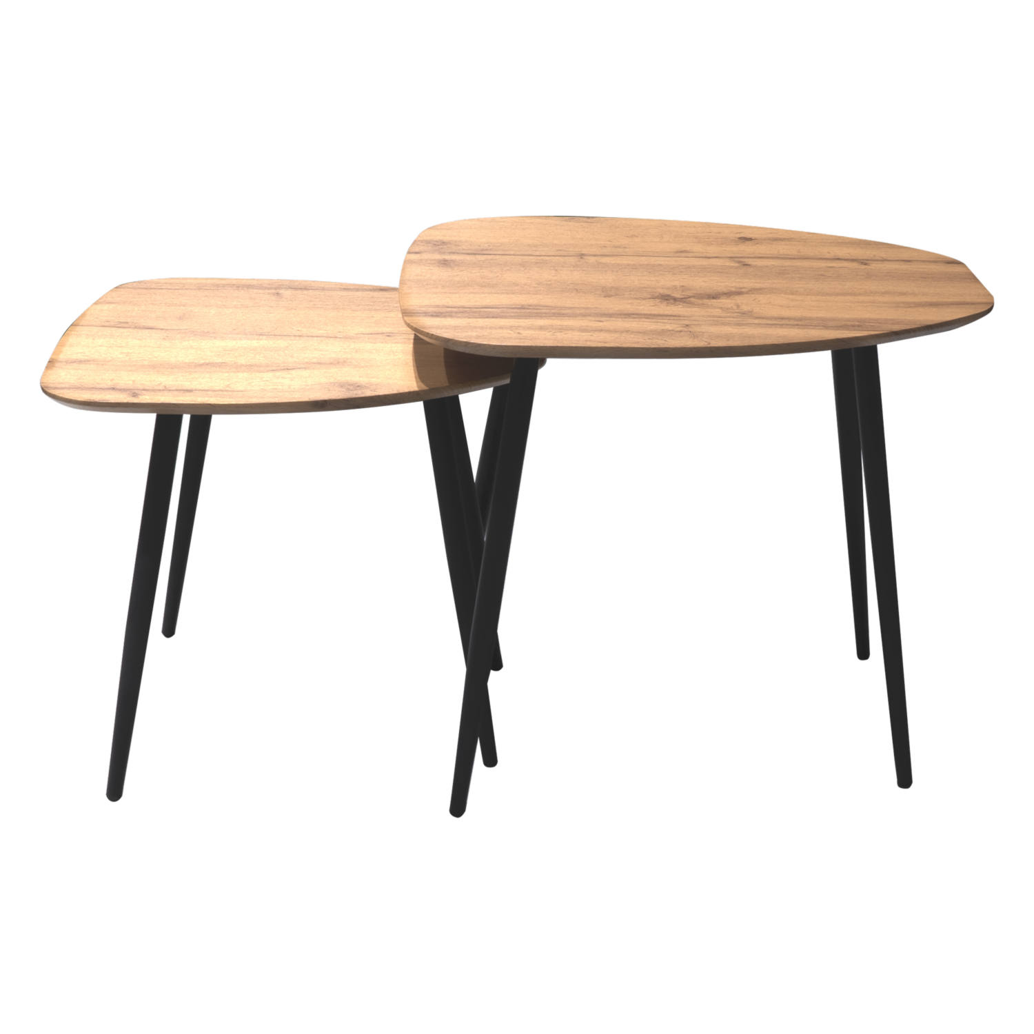 Juego De Mesas De Centro Forma Esp.En Escala Amaderado Claro XIAMEN GLORY LILY FURNITURE Madera Y Metal