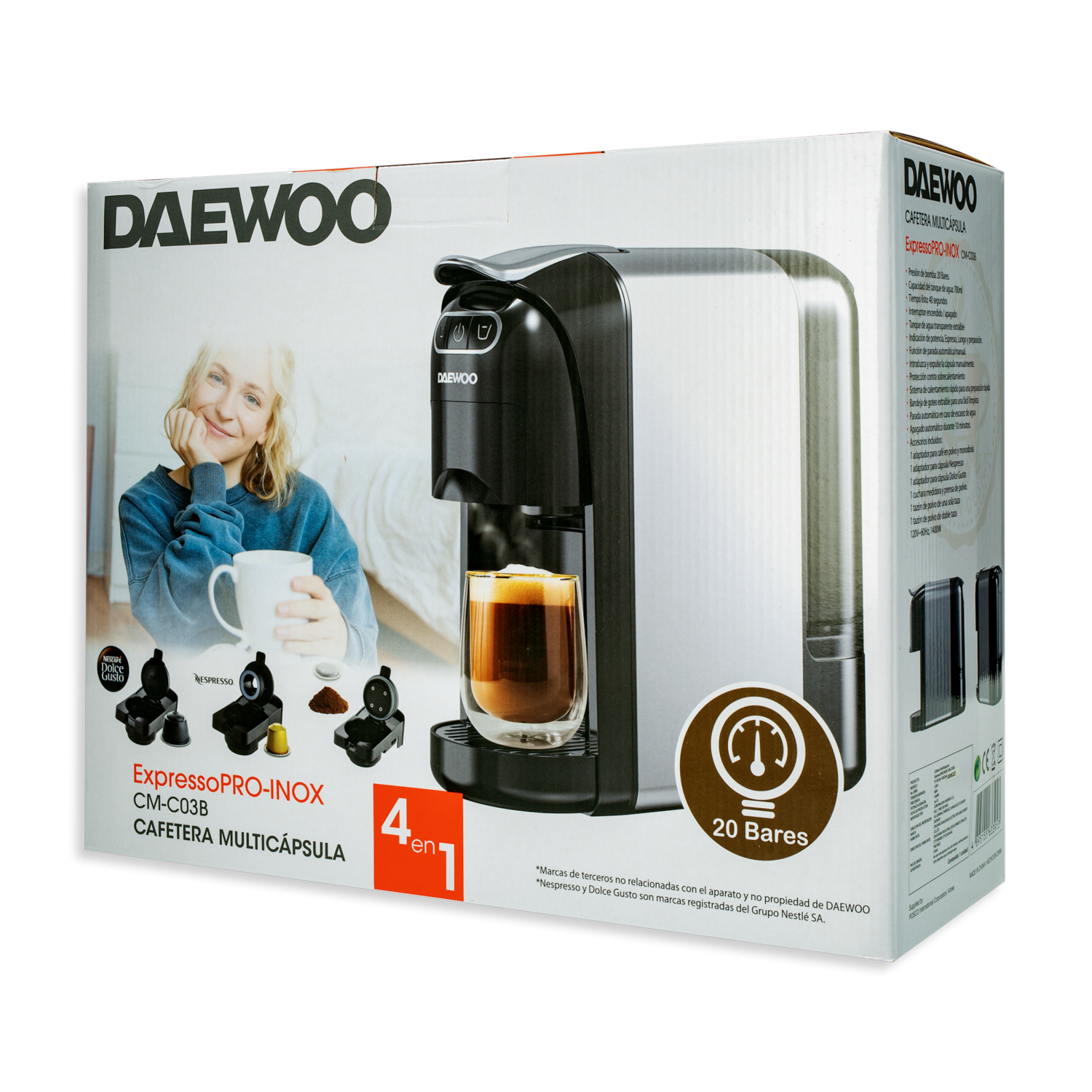 Máquina Cafetera Pro Capsula Expreso CM-C03B DAEWOO 1 Taza