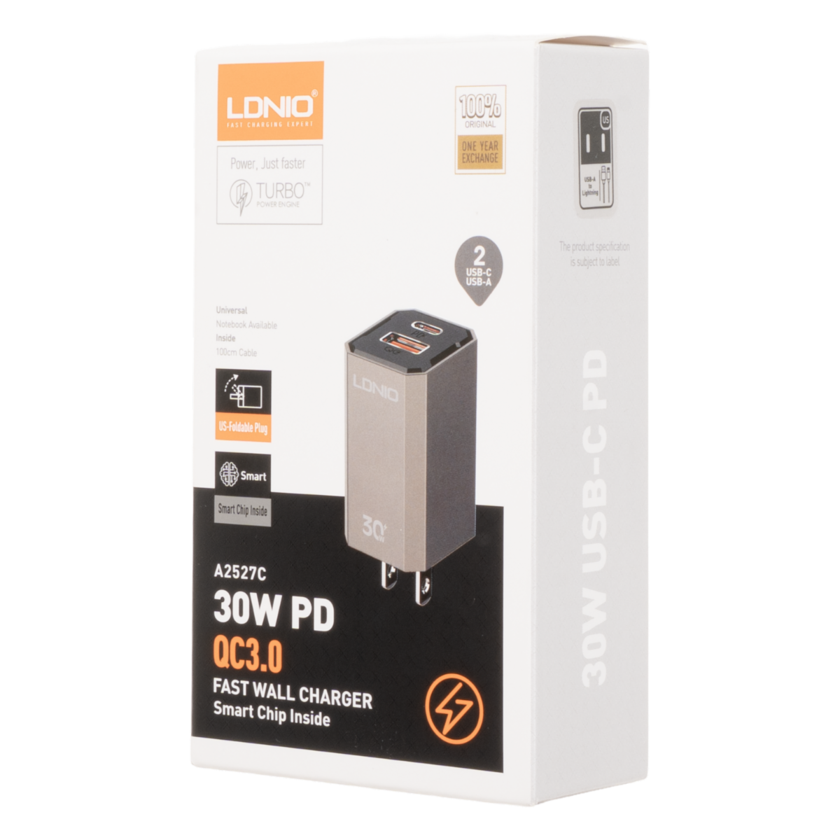Cargador De Pared Usb 18 W Y Tipo C A2527C Con Cable Para Iphone LDNIO 30 W