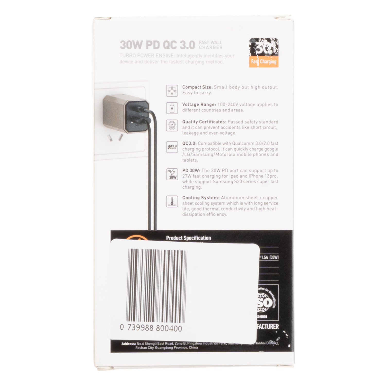 Cargador De Pared Usb 18 W Y Tipo C A2527C Con Cable Para Iphone LDNIO 30 W