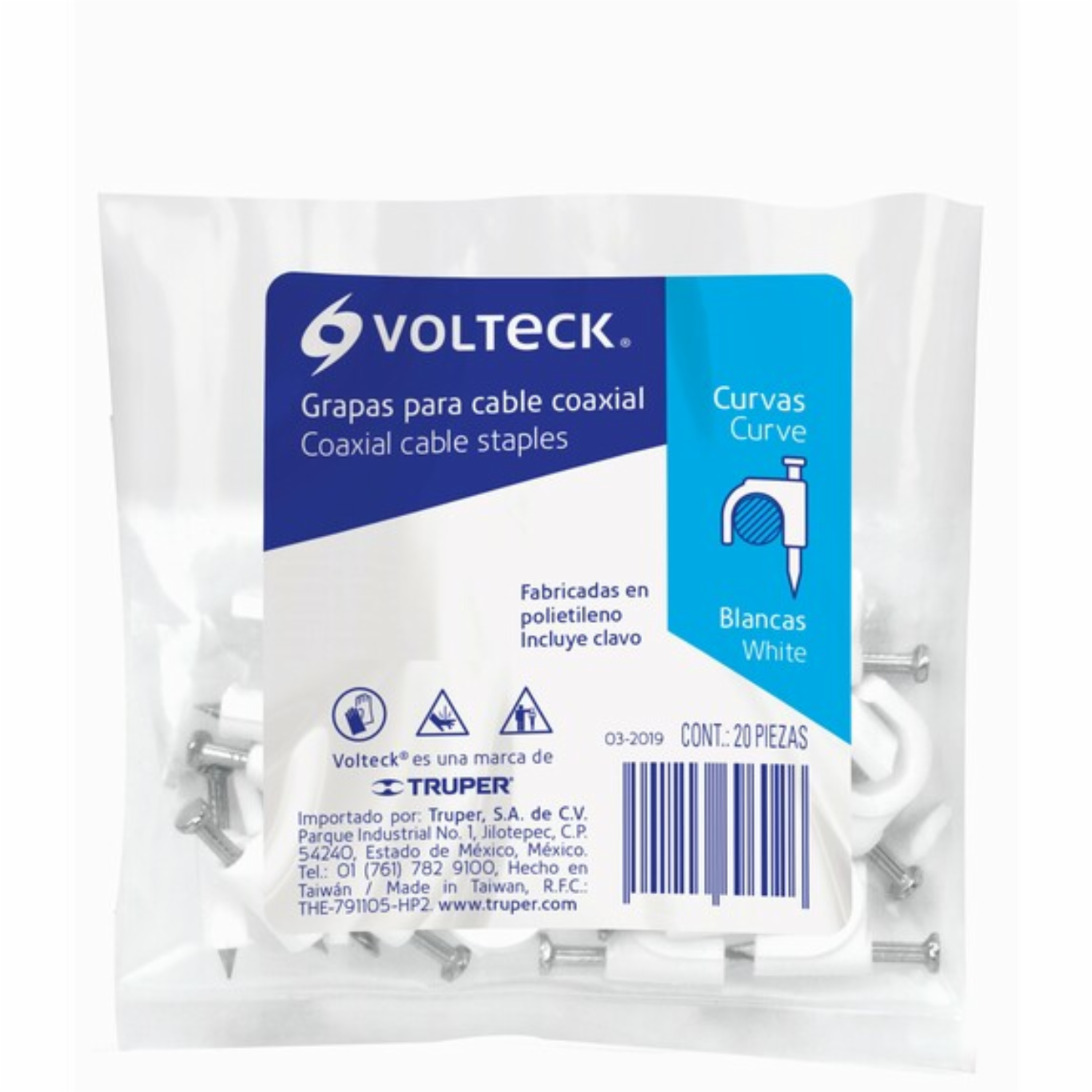 Grapa DePlástica Redonda De 5Mm TRUPER Unidad
