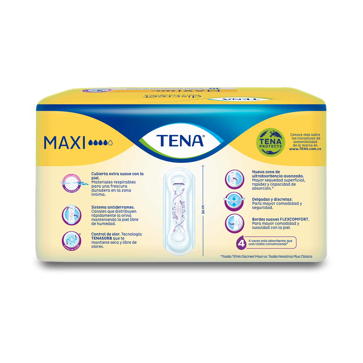 Toalla Maxi Mujer TENA X 10 Uds