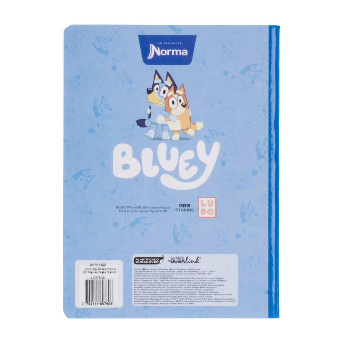 Cuadernos Cosido Va Bluey 4 Líneas NORMA 100 Hojas
