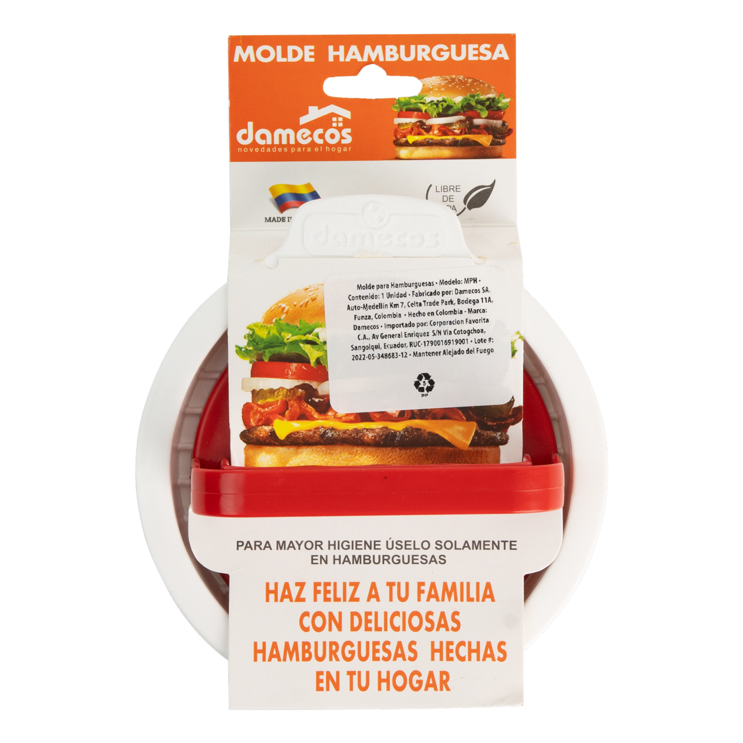 Molde Para Hamburguesas DAMECOS Unidad