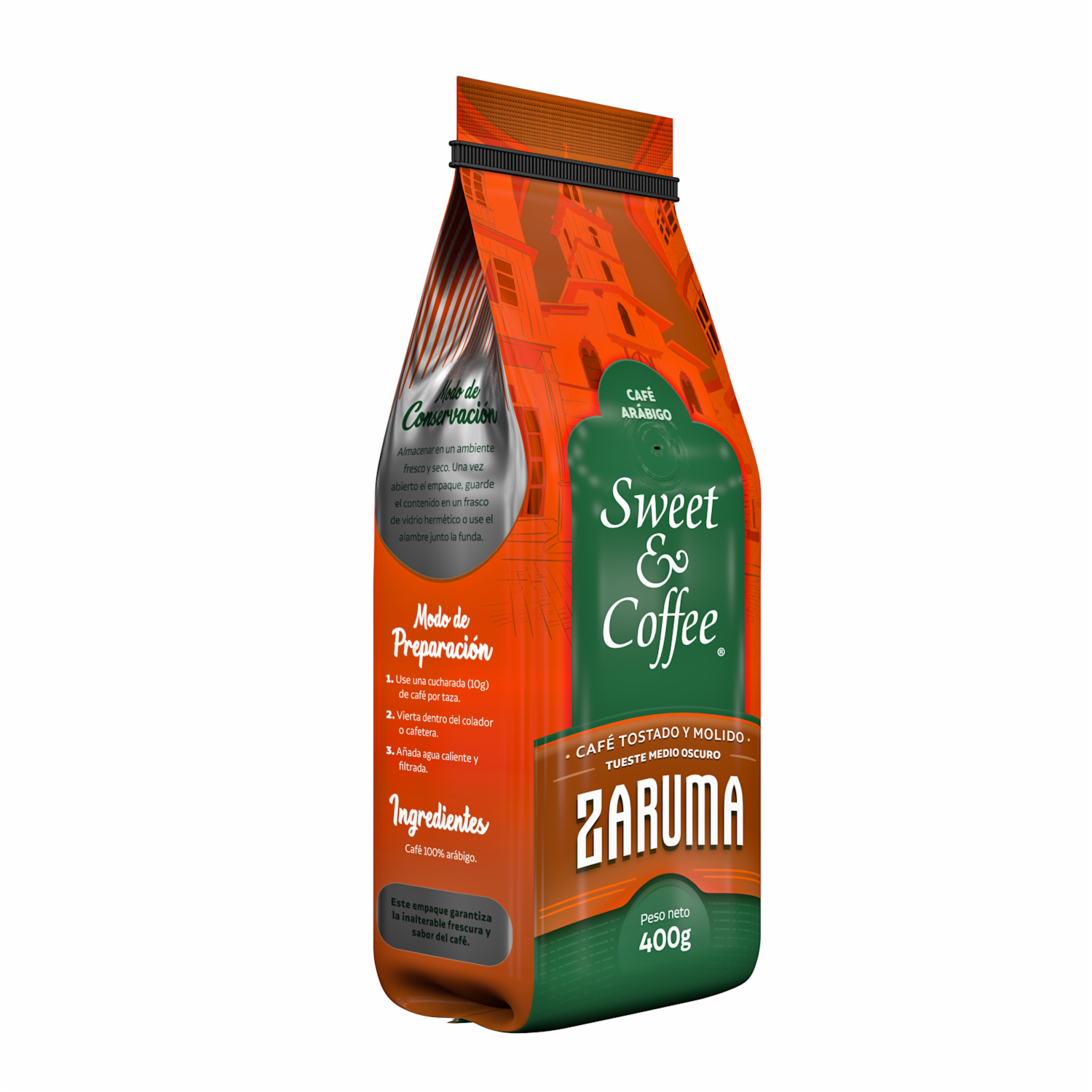 Café Tostado Y Molido Arábigo Zaruma SWEET & COFFEE 400 G