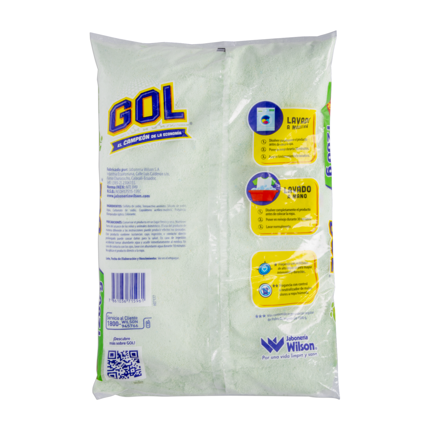 Detergente En Polvo Aroma Limón GOL 1200 G