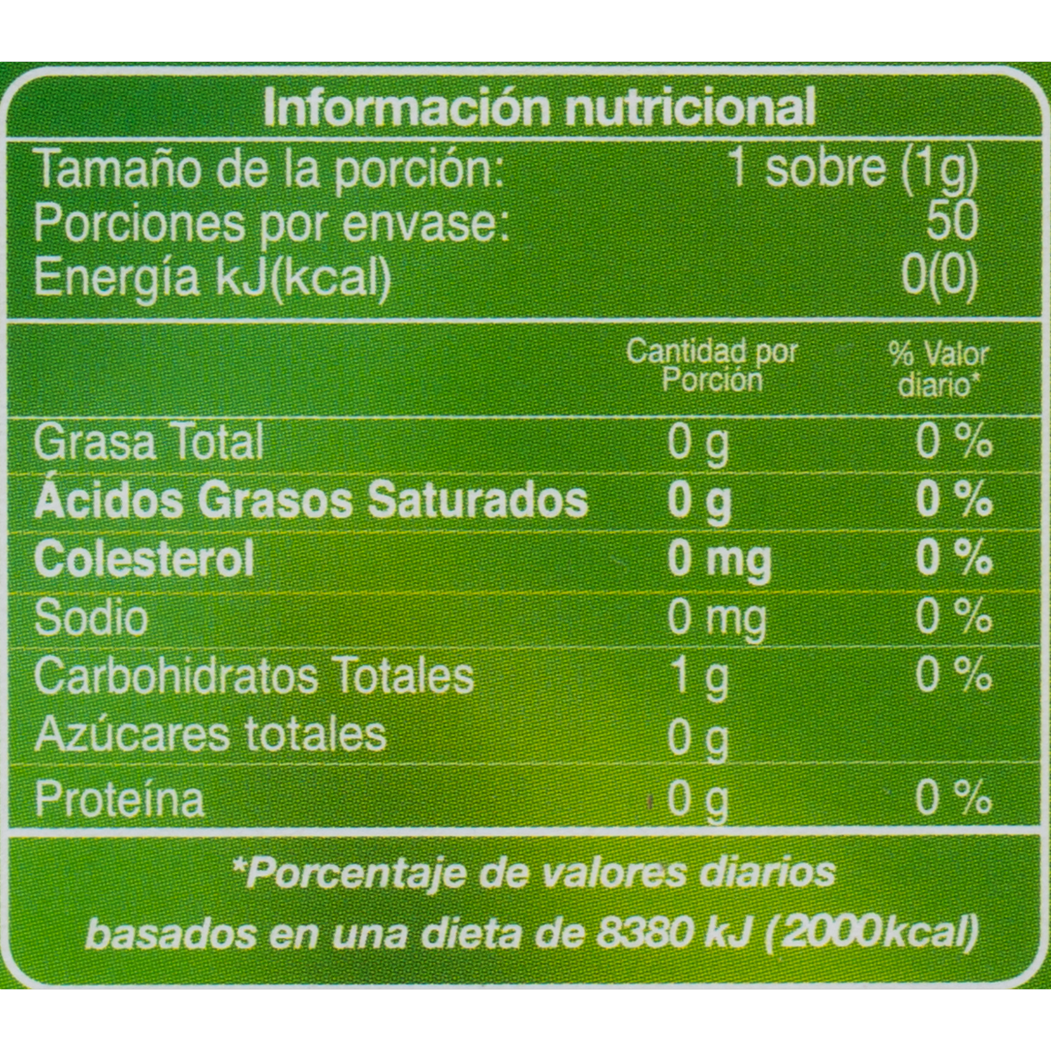 Endulzante Natural Sin Calorías STEVIA SWEET 50 G