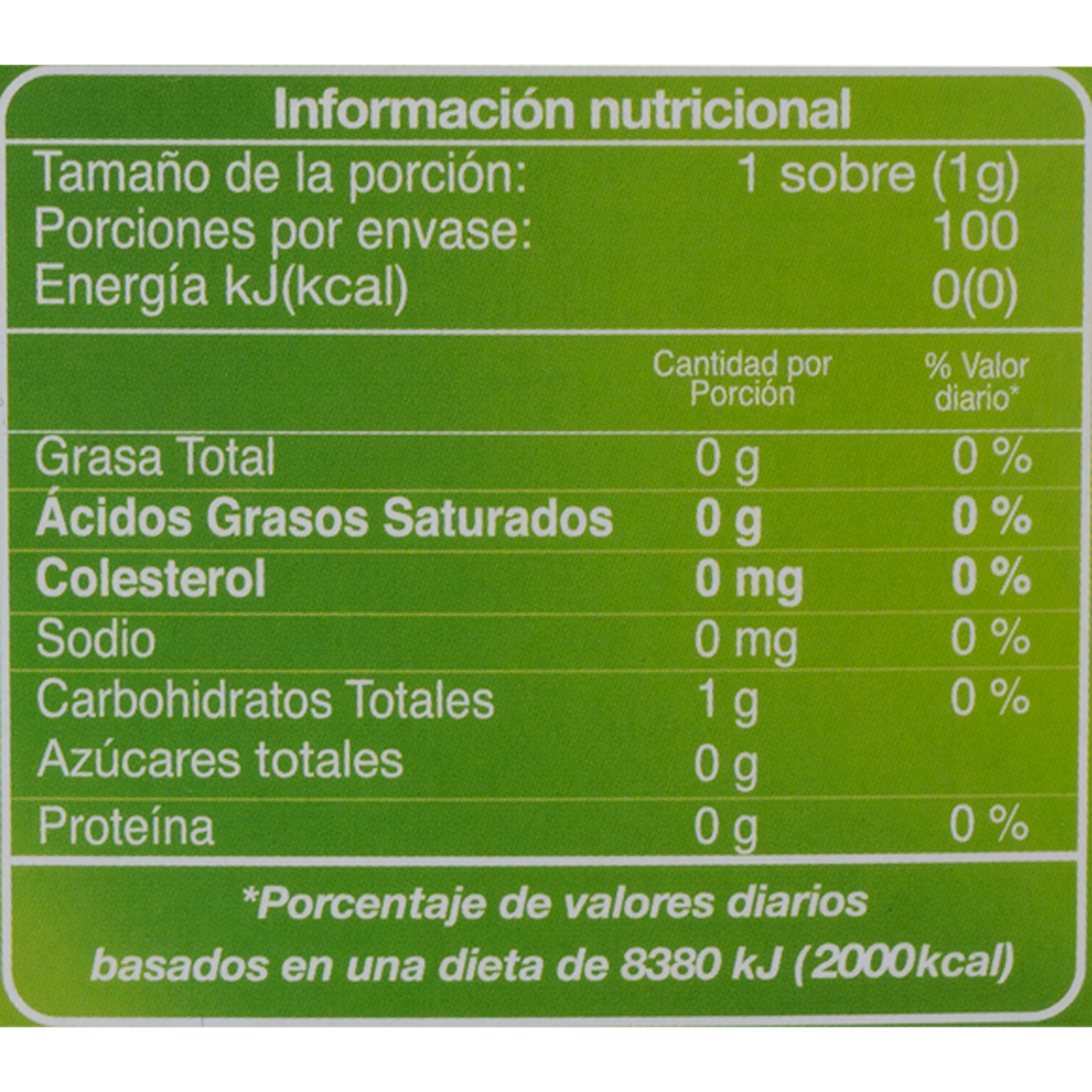 Endulzante De Stevia + Taumatina STEVIA SWEET X 100 Uds