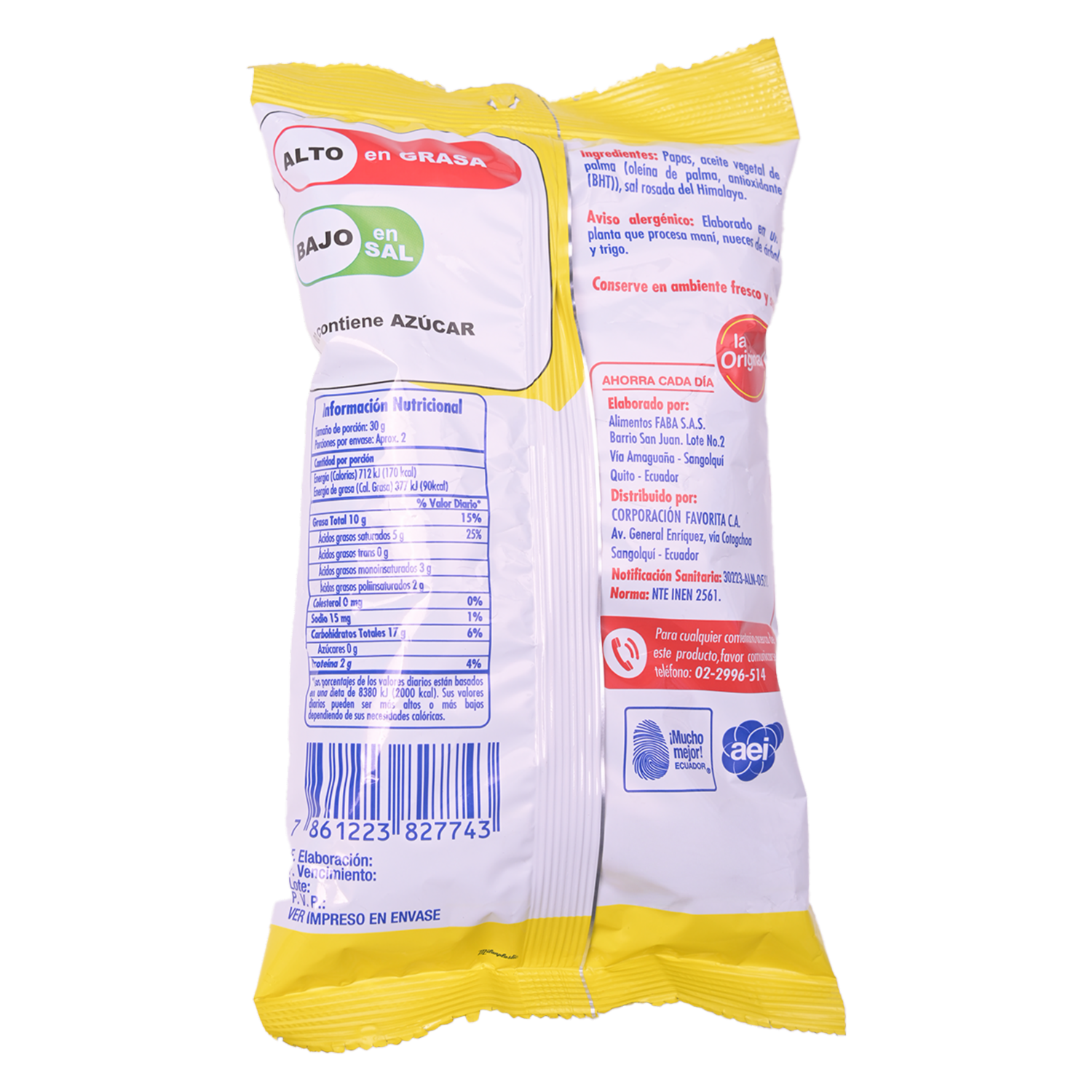 Papas Fritas Onduladas Artesanales LA ORIGINAL 50 G