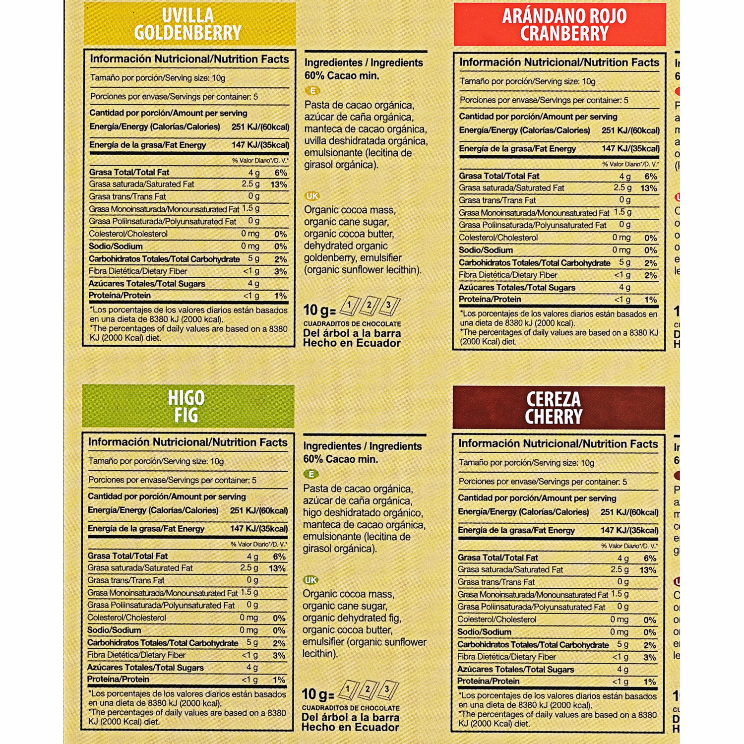 Chocolate Orgánico Caja Cosecha Frutas Sl PACCARI Caja