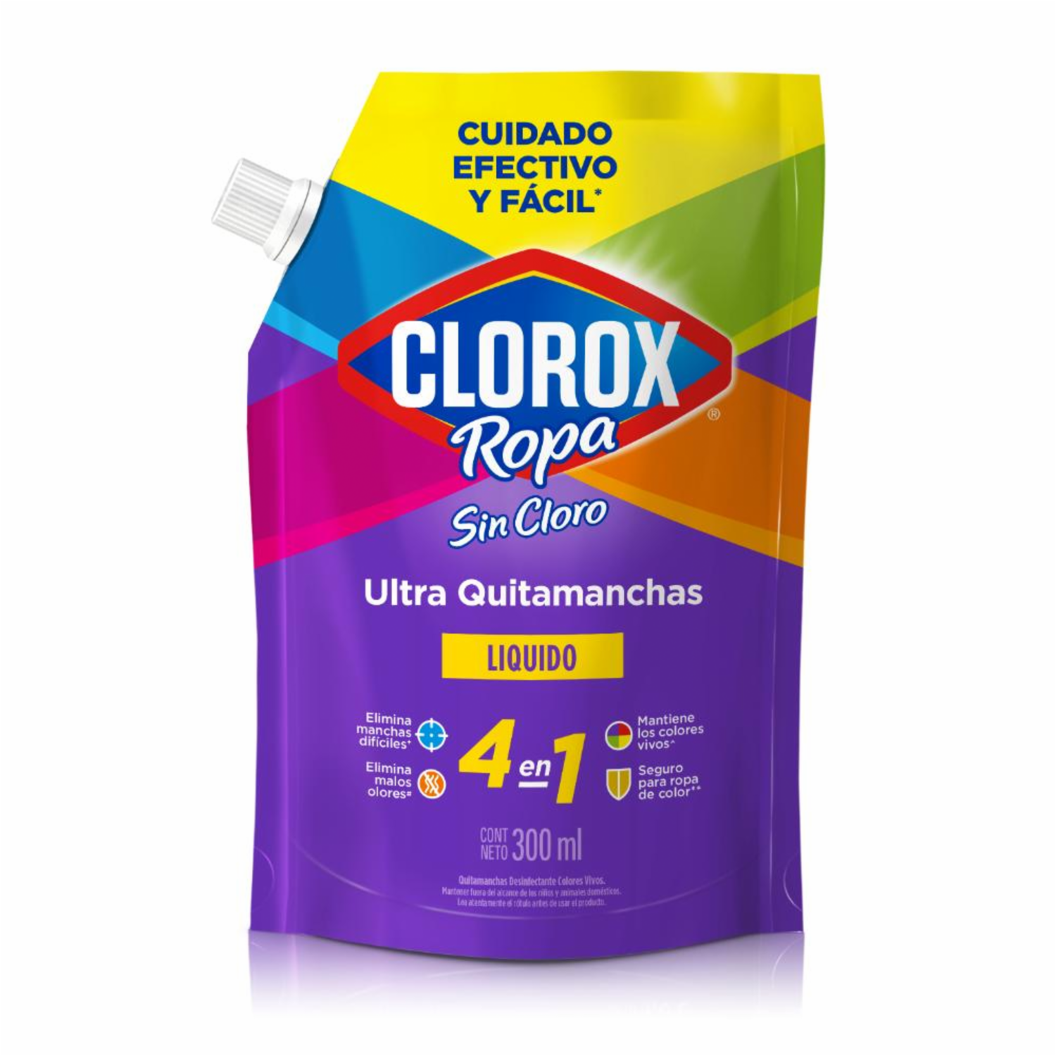 Quitamanchas Líquido Sin Cloro 4 En 1 Para Ropa De Color CLOROX Doypack X300 Ml