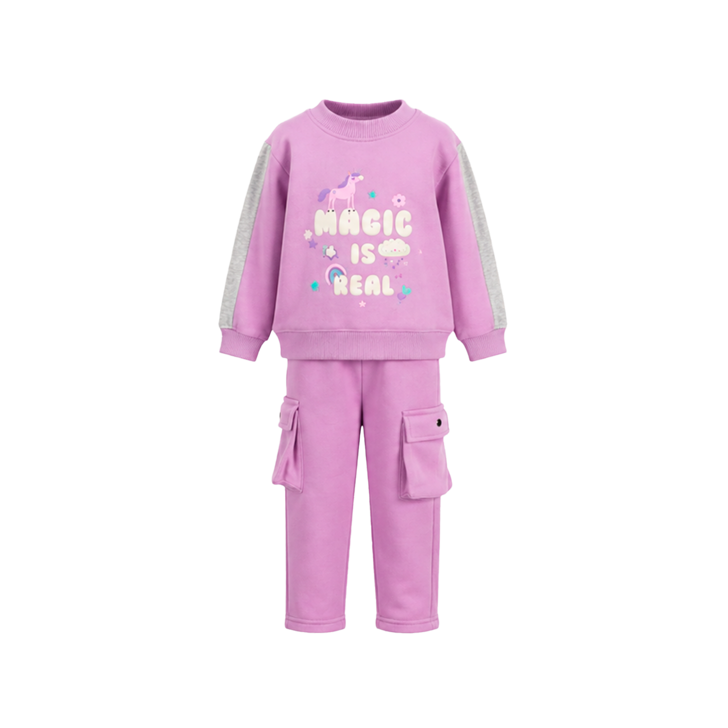 Conjunto 2 Piezas Chompa Cuello Redondo Y Jogger Con Rib En La Cintura MILYS KIDS