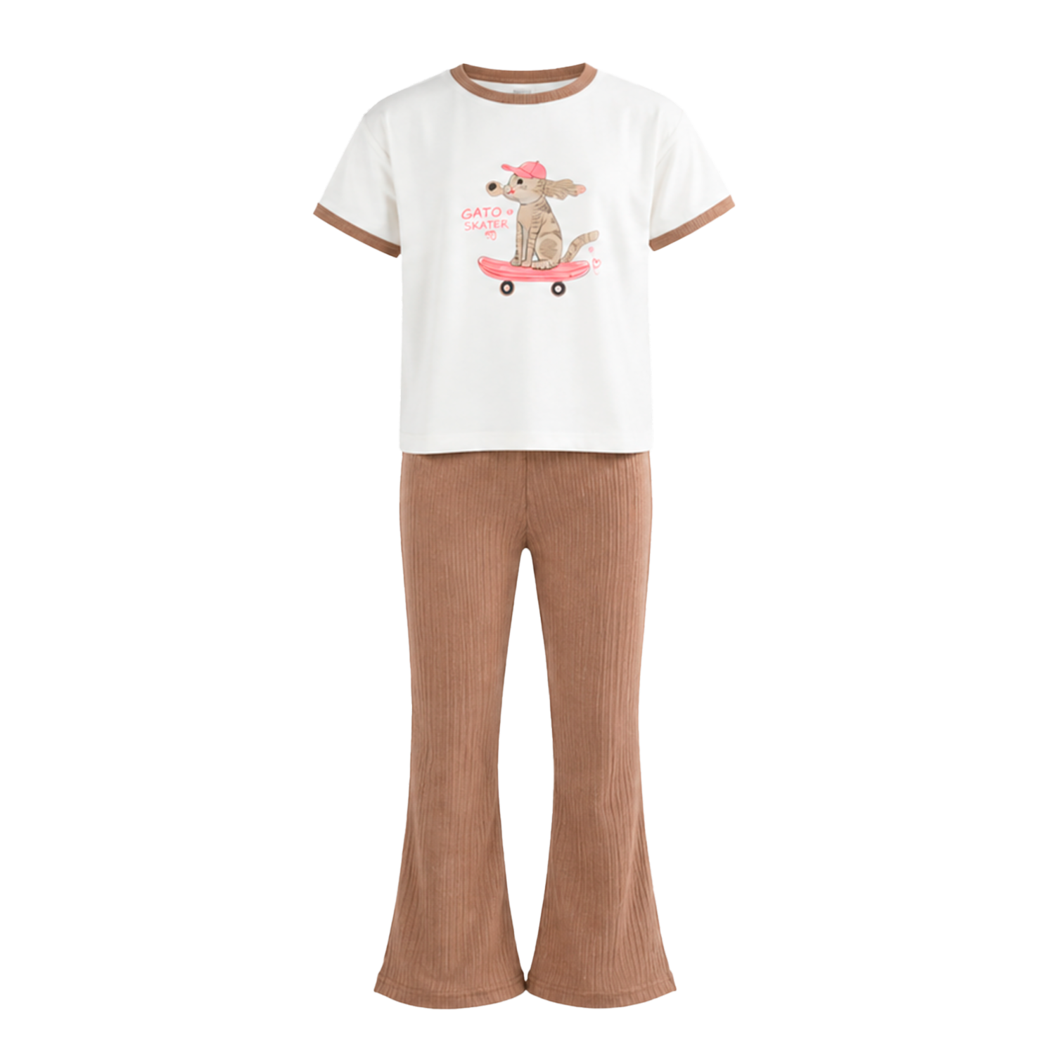 Conjunto 2 Piezas Camiseta Cuello Redondo Y Pantalón Acampanado MILYS KIDS