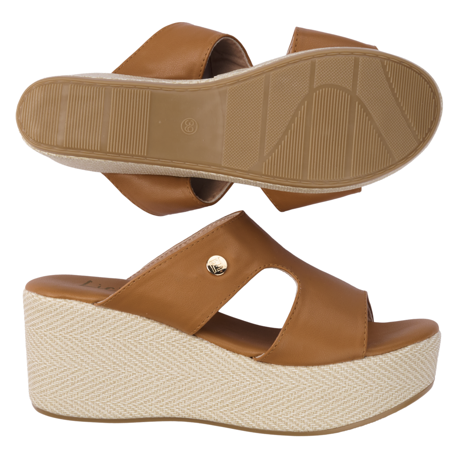 Sandalias Capellada Punto Para Dama Miel LICIOUS