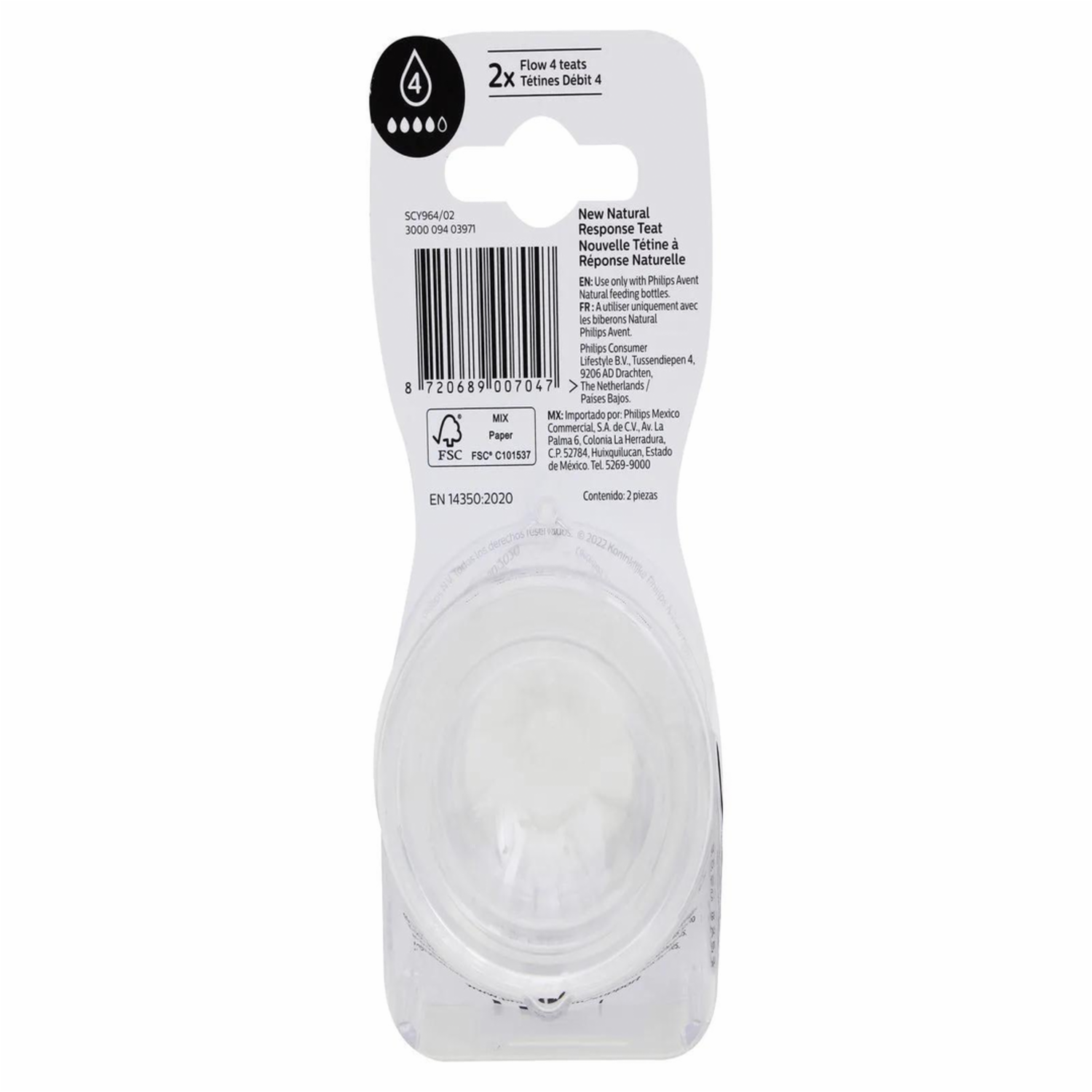 Tetina Natural Response T4 PHILIPS AVENT X 2 Uds